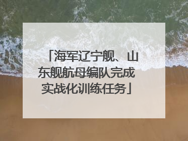 海军辽宁舰、山东舰航母编队完成实战化训练任务