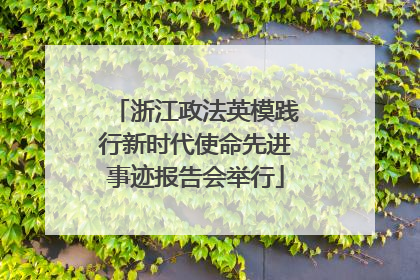 浙江政法英模践行新时代使命先进事迹报告会举行