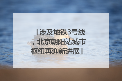 涉及地铁3号线，北京朝阳站城市枢纽再迎新进展
