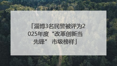 淄博3名民警被评为2025年度“改革创新当先锋” 市级榜样