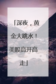 深夜，黄金大跳水！美股高开高走
