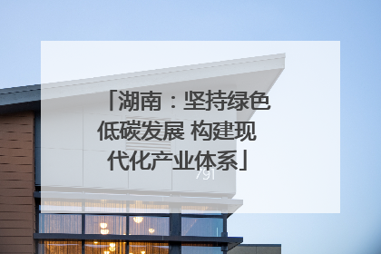 湖南：坚持绿色低碳发展 构建现代化产业体系