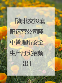 湖北交投襄阳运营公司隆中管理所安全生产月实招频出