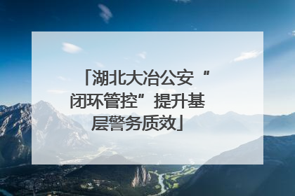 湖北大冶公安“闭环管控”提升基层警务质效