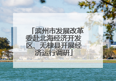 滨州市发展改革委赴北海经济开发区、无棣县开展经济运行调研