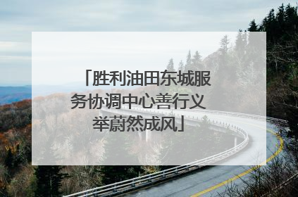 胜利油田东城服务协调中心善行义举蔚然成风