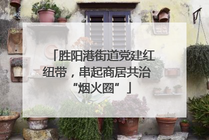胜阳港街道党建红纽带，串起商居共治 “烟火圈”