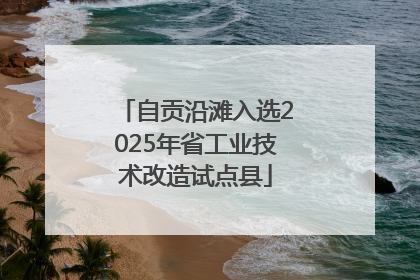自贡沿滩入选2025年省工业技术改造试点县