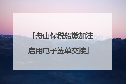 舟山保税船燃加注启用电子签单交接