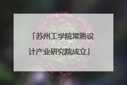 苏州工学院常熟设计产业研究院成立