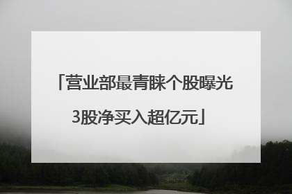 营业部最青睐个股曝光 3股净买入超亿元