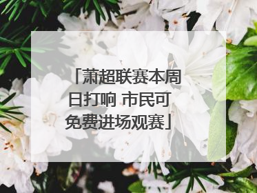 萧超联赛本周日打响 市民可免费进场观赛