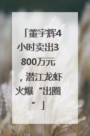 董宇辉4小时卖出3800万元，潜江龙虾火爆“出圈”