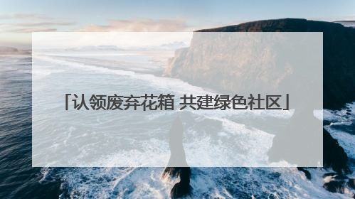 认领废弃花箱 共建绿色社区