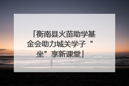 衡南县火苗助学基金会助力城关学子“坐”享新课堂