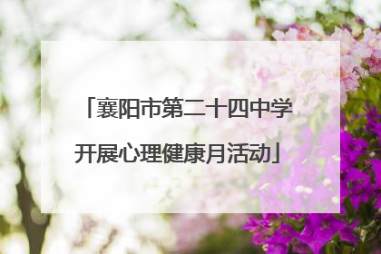 襄阳市第二十四中学开展心理健康月活动