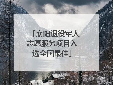 襄阳退役军人志愿服务项目入选全国最佳