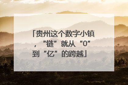 贵州这个数字小镇，“链”就从“0”到“亿”的跨越