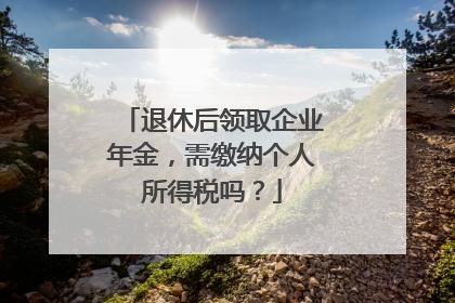 退休后领取企业年金，需缴纳个人所得税吗？