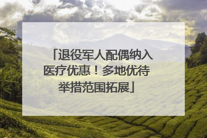 退役军人配偶纳入医疗优惠！多地优待举措范围拓展