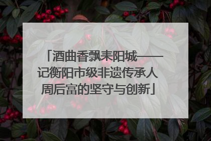 酒曲香飘耒阳城——记衡阳市级非遗传承人周后富的坚守与创新