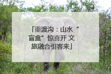 重渡沟：山水“盲盒”惊喜开 文旅融合引客来