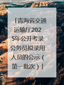 青海省交通运输厅2025年公开考录公务员拟录用人员的公示（第一批次）