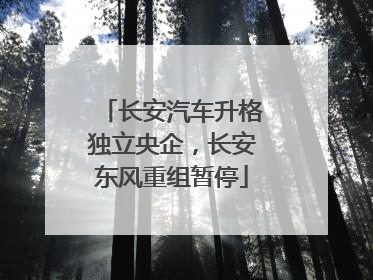 长安汽车升格独立央企，长安东风重组暂停