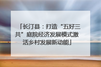 长汀县：打造“五好三共”庭院经济发展模式激活乡村发展新动能
