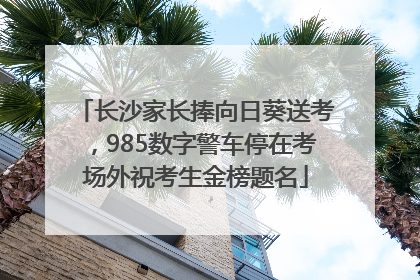长沙家长捧向日葵送考，985数字警车停在考场外祝考生金榜题名