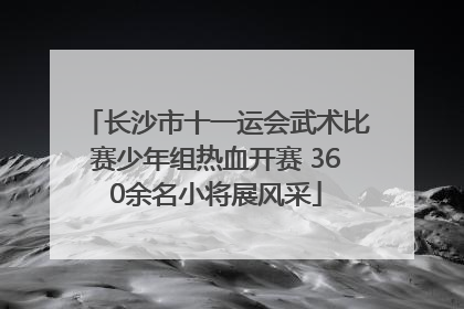 长沙市十一运会武术比赛少年组热血开赛 360余名小将展风采