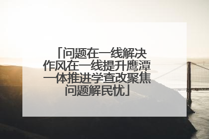问题在一线解决 作风在一线提升鹰潭一体推进学查改聚焦问题解民忧