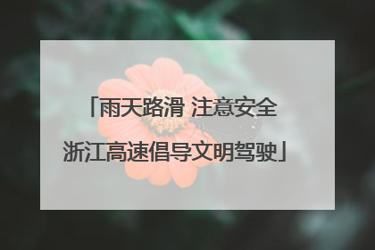 雨天路滑 注意安全 浙江高速倡导文明驾驶
