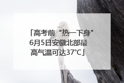 高考前“热一下身” 6月5日安徽北部最高气温可达37℃