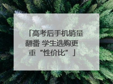 高考后手机销量翻番 学生选购更重“性价比”