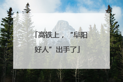 高铁上，“阜阳好人”出手了