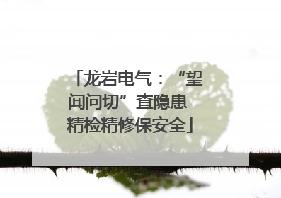 龙岩电气：“望闻问切”查隐患 精检精修保安全