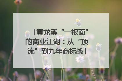 黄龙溪“一根面”的商业江湖：从“顶流”到九年商标战