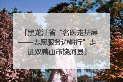 黑龙江省“名医走基层——志愿服务边疆行”走进双鸭山市饶河县