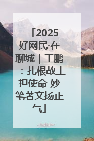 2025好网民·在聊城｜王鹏：扎根故土担使命 妙笔著文扬正气