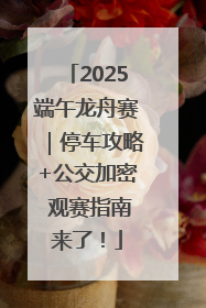 2025端午龙舟赛｜停车攻略+公交加密 观赛指南来了！