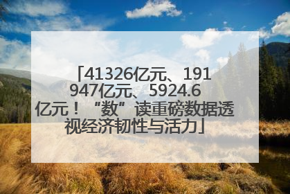 41326亿元、191947亿元、5924.6亿元！“数”读重磅数据透视经济韧性与活力