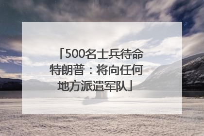 500名士兵待命 特朗普：将向任何地方派遣军队