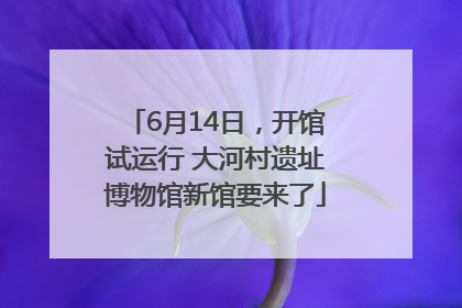 6月14日，开馆试运行 大河村遗址博物馆新馆要来了