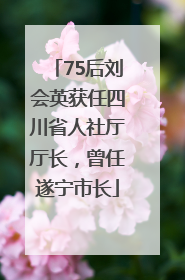 75后刘会英获任四川省人社厅厅长，曾任遂宁市长